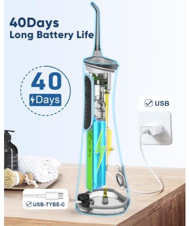 MySmile Water Dental Flosser - Cordless Oral Irrigator with 5 Cleaning Modes | 4 Replaceable Jet Tips | USB Rechargeable | IPX7 Waterproof - Teeth Cleaning Tool with PU Bag - Buy Online on SooperMarket.com