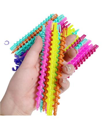 26 Pieces 6inch Spiral Hair Perm Rod Colorful Plastic Long/Medium Hair Barber Hairdressing Styling Curling Perm Rod No Heat Hair Curlers for Women Girls
