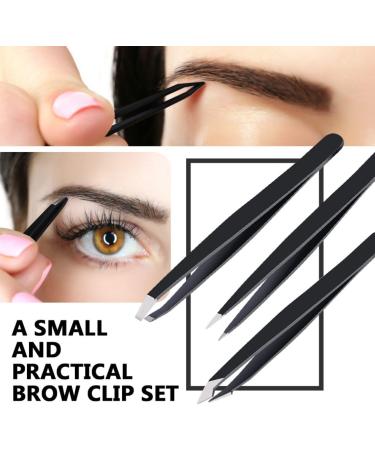 ETEDES Precise Eyebrow Tweezers Set for Women and Men 3-in-1 1 Slant Tweezers + 1 Pointed Tweezers + 1 Pointed Slant Tweezers #-0810084 - Buy Online on SooperMarket.com
