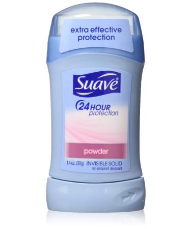 24 Hour Protection Powder Invisible Solid Anti-perspirant Deodorant Stick By Suave 1.4 Ounce- PACK OF 5. Powder 1.4 Ounce (Pack of 5)