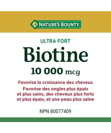 Nature's Bounty Biotin 10000mcg Softgels Promotes Hair Growth Thicker Hair Healthy Skin and Nails Helps body metabolize fats carbohydrates and proteins 120 Count Value SIze - Buy Online on SooperMarket.com