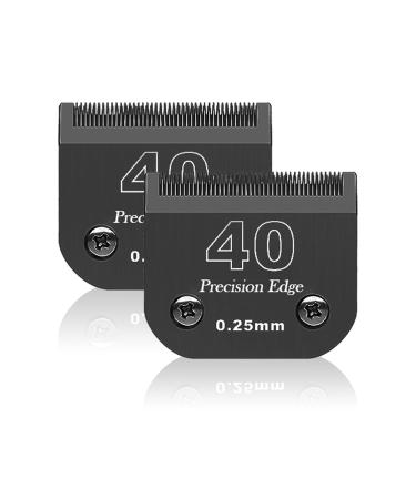 Replacement knife for dog care compatible with Heiniger / Moser Max45 / Andis / Easter A5 / choice 10 km Series clipper for dogs size 40 1/100 inches (0.25 mm) cutting length 2 pieces black 40#-0.25 mm(2 sentences)