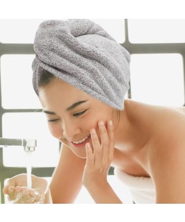 Super Absorbent Coral Fleece Hair Towel & Shower Cap Set | 2pcs Dry Hair Cap for Quick Hair Drying | Perfect Bath Accessory - Buy Online on SooperMarket.com