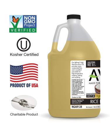 AVO 100% Rice Bran Oil 1 Gallon - Non GMO, No Preservatives - Shop Now! - Buy Online on SooperMarket.com