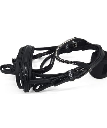 Tyssons Breeches Black Sis Leather Bridl Lack ergonomic Minishetty Mini Shetty Welsh Strass Leather Bridle Falabella Minipony (Shetty)