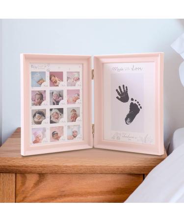 Mikytoper Baby Hand and Footprint Kit - Reusable Ink, Framed Photo Frame in Foldable Pink Design - Buy Online on SooperMarket.com