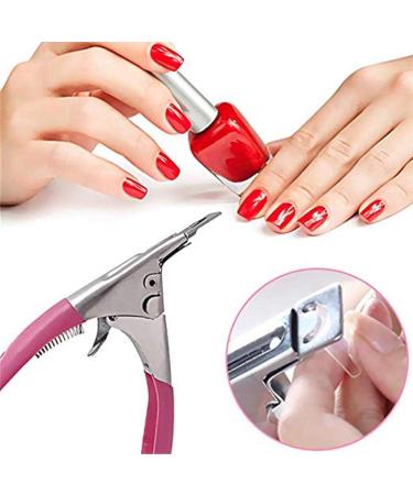 AnHua 1Pcs False Nail Clipper Acrylic Nail Tips Cutter Rustproof Stainless Nails Clipper Kit Nail Catcher Trimmer Manicure Tool for Artificial Gel Nail (Rose Red) - Buy Online on SooperMarket.com