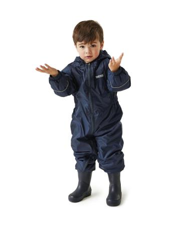 Regatta Kids Childrens Splosh III Waterproof Puddle Suit Navy 48-60 months