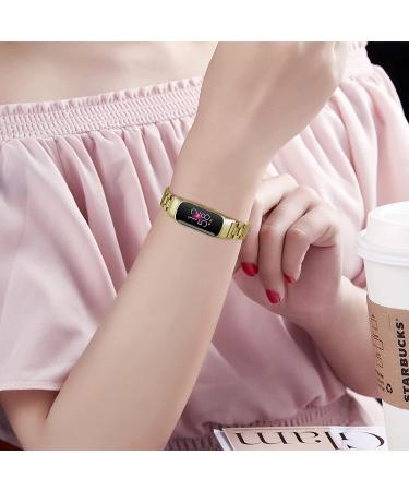 KOREDA Fitbit Luxe Bands Set - 2 Pack Stainless Steel Metal + Mesh Woven Strap Replacement for Fitbit Luxe Fitness Tracker (Champagne Gold) - Buy Online on SooperMarket.com