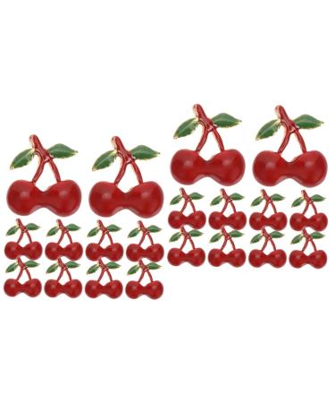 VILLCASE 20 Pcs Fruit Drop Oil Pendant Diy Charms Charm Necklace Loose Miniture Decoration Bottle Accessories Charms for Necklace Making Trendy Necklace Alloy Supplies Cherry