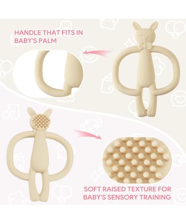 Clundoo Baby Biting Toys - Silicone Elephant & Rabbit Dental Aids for 3-24 Months - Soothe Sore Gums with Comfortable Bite Rings - Buy Online on SooperMarket.com