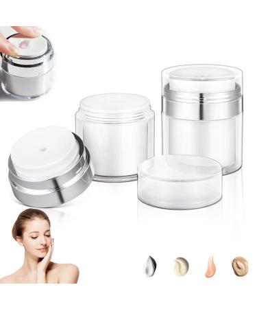 2Pcs Cream Jar Vacuum Bottle Airless Pump Bottle Portable Cosmetic Container Sample Pots Empty Refillable Travel Cream Bottle for Lotions Creams Makeup (30ml) 2Pcs 30ml
