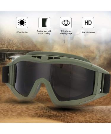 Soluptanisu Tactical Airsoft Glasses - Anti-Fog Military Eye Protection for Paintball & Ski (Green) - Buy Online on SooperMarket.com