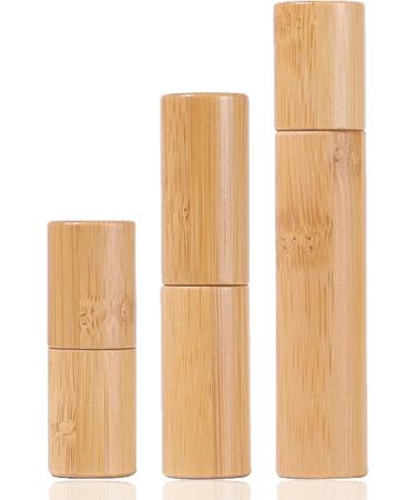 Zeoabsy 3-Piece 5ml Clear Glass Bottles Set - Bamboo Roll-On with Stainless Steel Scooters Funnel & Opener for Essential Oils & Aromatherapy - Buy Online on SooperMarket.com