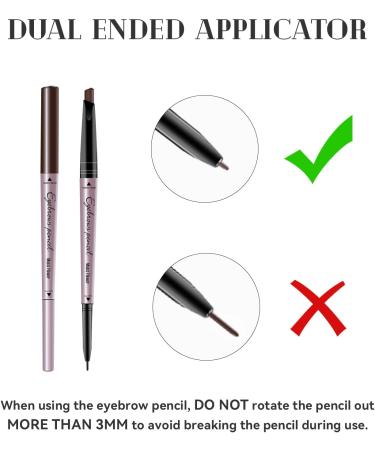 Music Flower Double Ended Waterproof Eyebrow Pencil - Smudgeproof & Long Lasting Dark Brown Brow Pen - Eye Makeup Essential - Buy Online on SooperMarket.com