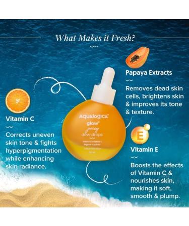 Glow+ Juicy Dew Drops - Hydrating Highlighter with Vitamin C & Papaya | Smooth Glossy Finish | 1.01 Fl Oz - Buy Online on SooperMarket.com
