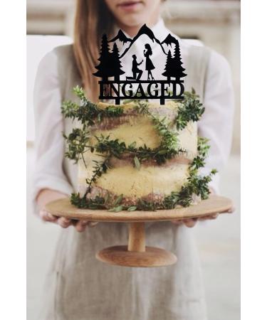 Mountain Engagement Cake Topper Man Proposes To Woman Cake Topper Cake Decorations for Engagement/Bridal Shower/Wedding/Proposal Party - Buy Online on SooperMarket.com