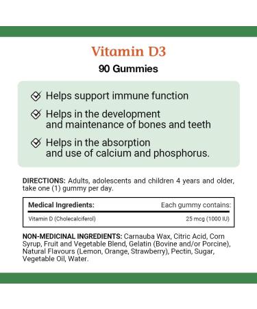 Nature's Bounty Vitamin D3 Mineral Supplement Helps Support Bone Health 90 Gummies Multi-colored - Buy Online on SooperMarket.com