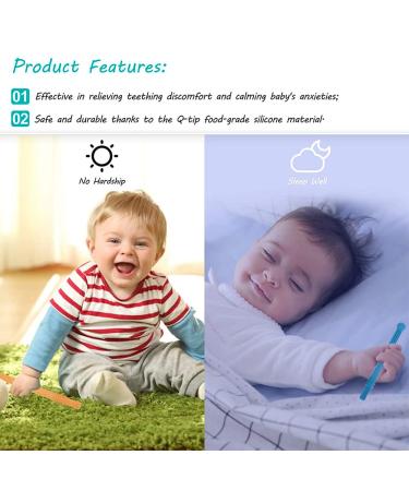 Buy Baby Bite Tube & Soft Food Silicone Toy for Toddlers | Sensory Exploration & Teething Relief - 0-6 Months (Blue & Pink) | International Shipping - Buy Online on SooperMarket.com