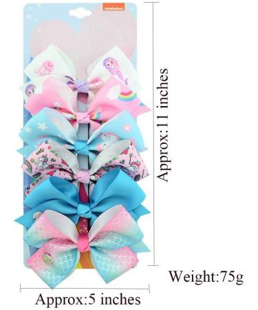 Kalolary 12Pcs Unicorn Hair Bows Clips for Girls - Grosgrain Ribbon Barrettes for Toddler - Birthday & Holiday Hair Accessories - Buy Online on SooperMarket.com