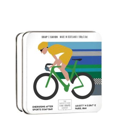 Cycling Themed 100g Tinned Soap Bar by Scottish Fine Soaps