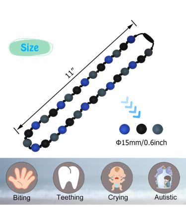 Sensory Chew Necklace for Kids | 2 Pcs Silicone Fidget Teether for Autism ADHD SPD | Chewy Necklace for Boys & Girls to Reduce Anxiety - Buy Online on SooperMarket.com