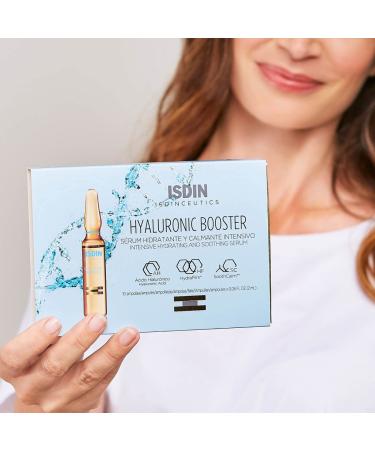 ISDIN Hyaluronic Booster Serum Ampoules - Deep Hydration with Peptide Formula - Buy Online on SooperMarket.com