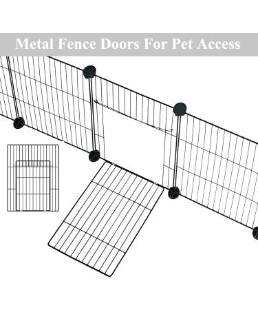 LANGXUN Small Animal Playpen | Portable Metal Wire Pet Playpen for Rabbits, Guinea Pigs, Puppies, and Kittens | Indoor & Outdoor Cage Fence (12 Panels) - Buy Online on SooperMarket.com