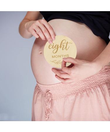 Wooden Baby Milestone Cards - 12-Piece Pregnancy & Monthly Gift Set for Expectant Mothers - Buy Online on SooperMarket.com