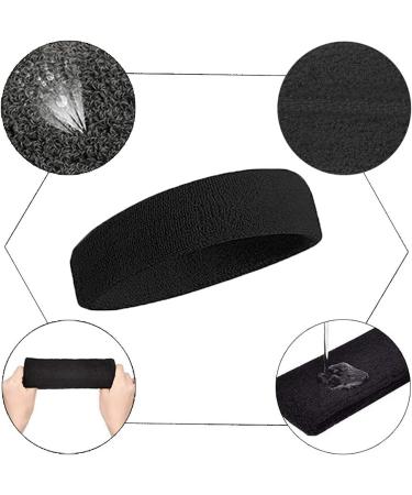 Buy Pack of 10 Sports Headbands for Men & Women | Cotton Sweatbands & Elastic Forehead Bands - Perfect for All Activities - Buy Online on SooperMarket.com