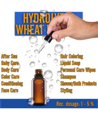 Buy Hydrolyzed Wheat Protein Liquid - 2oz for Hair Skin & Body Care - Ideal for DIY Shampoos & Conditioners - 2 Vials with Pipette & Screw Cap - International Shipping Available - Buy Online on SooperMarket.com