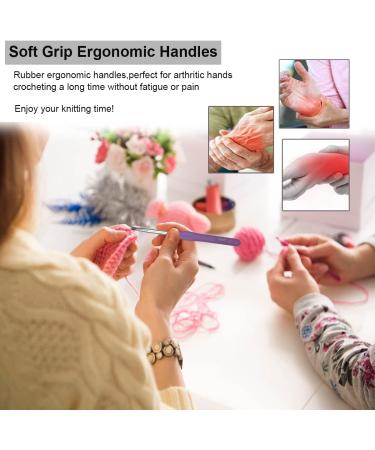 Mdoker Size H/8 Ergonomic Crochet Hook - Extra Long with Soft Handles for Arthritic Hands - Comfortable and Easy to Use for Beginners and Experienced Crocheters - Buy Online on SooperMarket.com