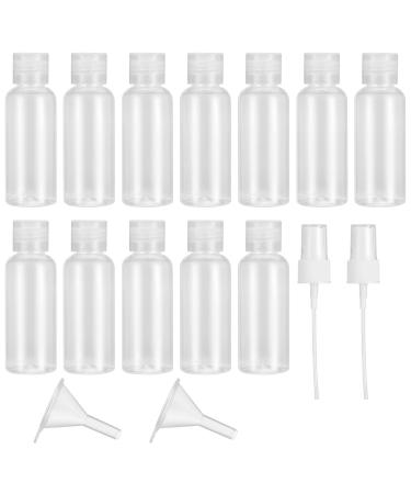Tvnyoujia 12 pieces of travel bottles set 50 ml of empty plastic cosmetics travel bottles containers transparent air travel bottles with funnel and nozzles for filling travel