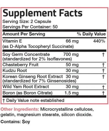 Menopause Support Supplement for Women - Natural Relief in 100 Capsules - Buy Online on SooperMarket.com