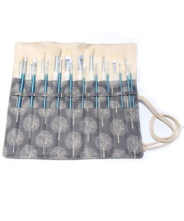 BUSOHA Roll Up Paint Brush Holder Artist Canvas Roll Pouch Bag Makeup Brushes Case Organizer Rollup Protection(15 inch Without Brushes)