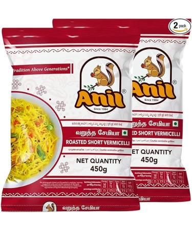 Anil Roasted Vermicelli | 450G | Roasted Vermicelli Noodles |Vermicelli |Semiya | Sevaiya | Sevai | Semoi | Sewai | Indian Origin (Pack of2)