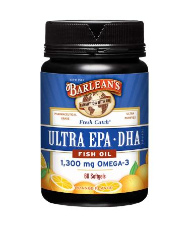 Barlean's Fresh Catch Fish Oil Omega-3 Ultra EPA/DHA Orange Flavor 60 Softgels