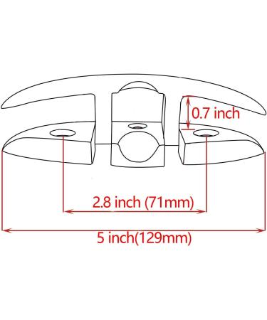 Shenghuiss 5 Stainless Steel Boat Flip Up Cleat - 2 Pcs | Deck Flush Mount Mooring Rope Cleat with Fasteners - Buy Online on SooperMarket.com