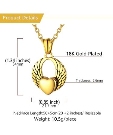 U7 Women's Cremation Urn Neck Chain | Celtic Knot Dog Feet Wings & Crucifix Pendant | Stainless Steel Fire Burial Jewelry - Buy Online on SooperMarket.com