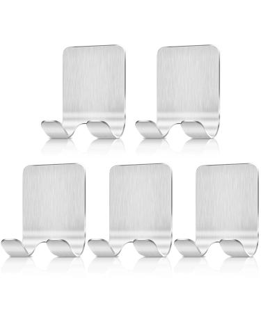 Bolatus 5 piece of razor bracket shower hook self -adhesive razor shower shower stainless steel glue hooks towel hooks without drilling bathroom hook wall hooks silver