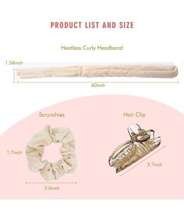 Yiclick Heatless Hair Curler for Long Hair Upgraded No Heat Hair Roller Sleeping Soft Rubber Hair Rollers Curling Ribbon and Rods for Natural Hair Beige - Buy Online on SooperMarket.com