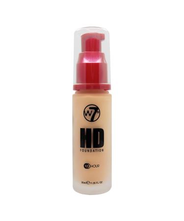 W7 HD Foundation - Oil-Free Liquid Foundation for Poreless Matte Medium Coverage - 30ml (Early Tan) Early Tan 30 ml (Pack of 1)