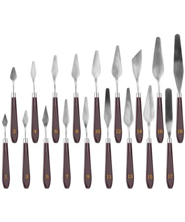CPROSP 18pcs Palette Knives for Arylic Painting, Cake Paint Spatula Stainless Steel , Mixing Scraper Paint for Artists