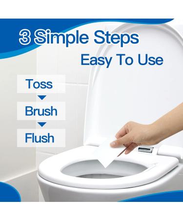 Eco-Friendly Toilet Cleaner Strips | 120 Quick Foaming Sheets - Biodegradable Plastic-Free Ocean Dew Scent - Buy Online on SooperMarket.com