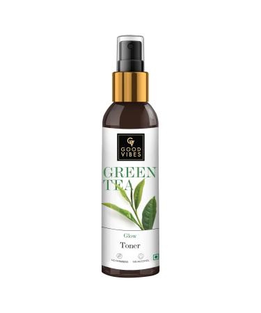 Good Vibes Green Tea Glow Toner | Natural Hydrating Anti Acne Moisturizing Revitalizing Face Spray Toner for All Skin Types | No Alcohol Parabens & Sulphates (200 ml/6.76 Fl Oz)