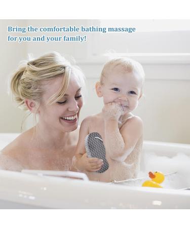 XINRUI Exfoliating Bath Sponge 2PCS - Soft Shower Sponges for Dead Skin Removal - Body Scrubber for Women, Men, and Kids - Blue & Grey - Spa Scrub Exfoliator - Buy Online on SooperMarket.com