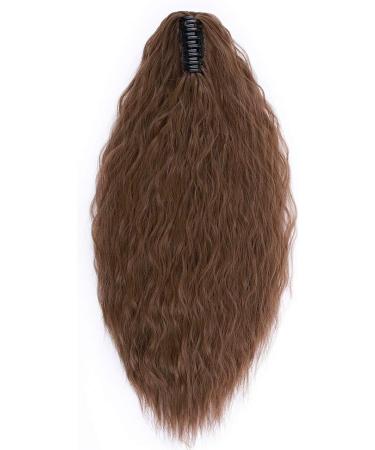 24" Corn Wave Ponytail Extension Claw Clip on Ponytails Wavy Curly Hair Extensions Jaw Pony Tail Hairpiece Light Brown 24inch (Pack of 1) Yaki-Light Brown - Buy Online on SooperMarket.com