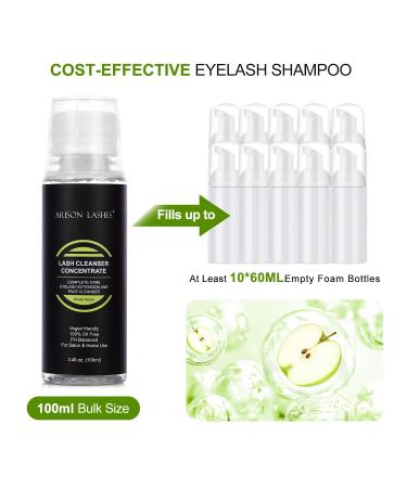Eyelashes Cleaner Concentrate 100ml - Foam Shampoo for Extensions & Natural Lashes | Paraben & Sulfate Free | Makeup Remover for Salon & Home Use (Apple) - Buy Online on SooperMarket.com