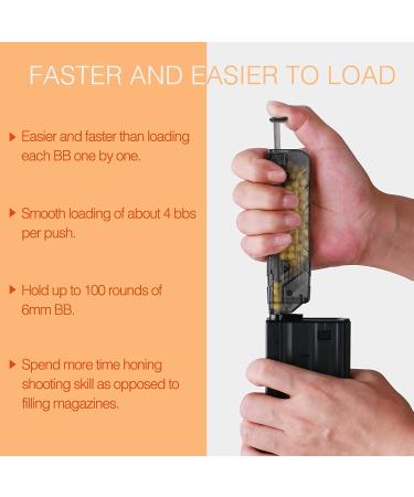 Ludex Airsoft Speed Loader 6mm BBS Pellet Magazine - 100 Round Capacity, Fast Quick Loader - Black - Buy Online on SooperMarket.com