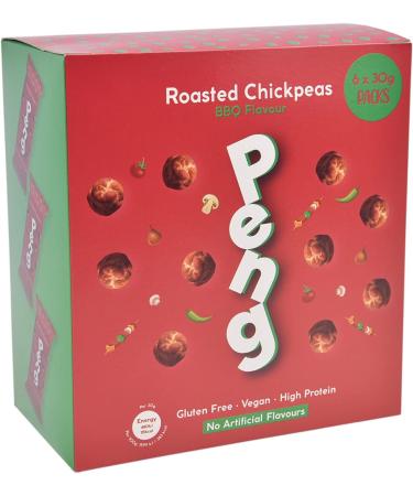 Peng Roasted Chickpeas Snack (6 x 30g) - BBQ Flavor | High Protein Plant-Based Crunchy Snack - Buy Online on SooperMarket.com